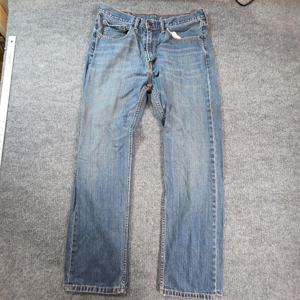 Levis 505 Jeans Mens 34x32 Blue Medium Wash Regular Straight Denim Pants
